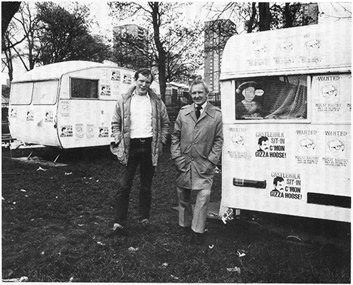 Phil Goldie and ‘Pops’ at the Castlemilk Sit-In.